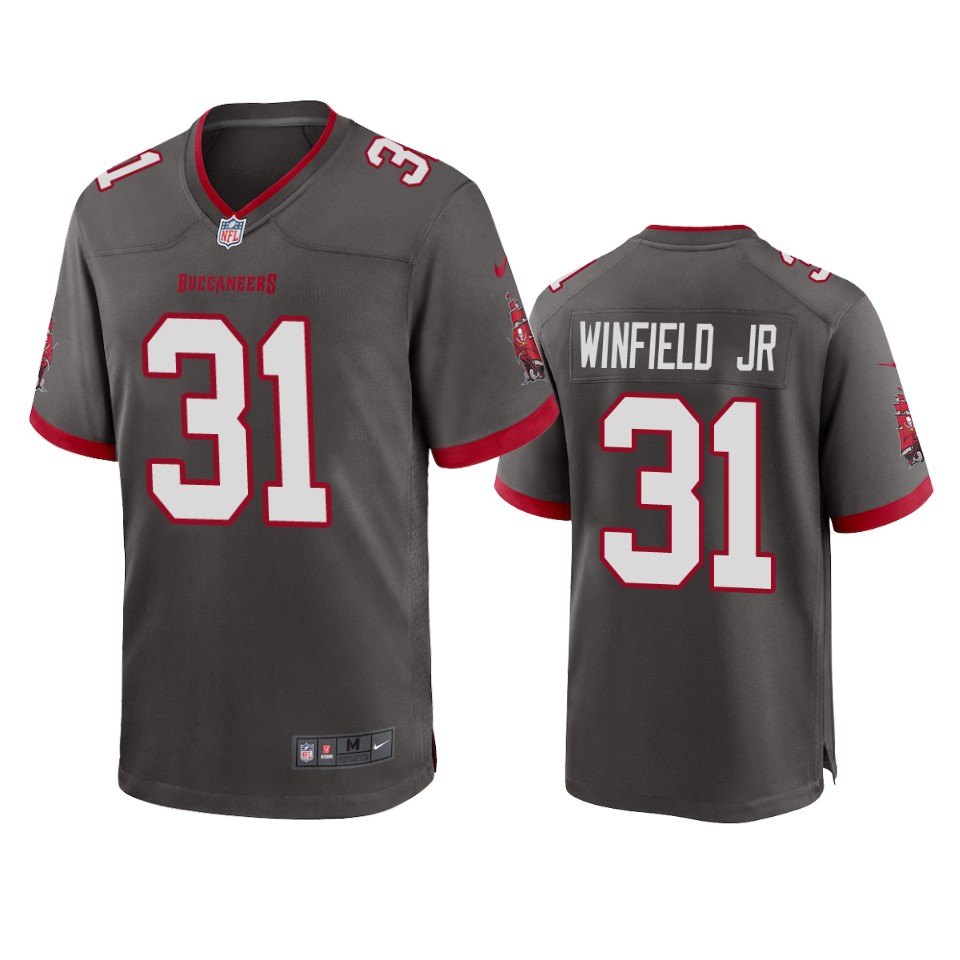 Men Nike Tampa Bay Buccaneers 31 Antoine Winfield Jr. Pewter 2020 NFL Draft Alternate Game Jersey